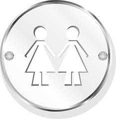 Image showing two woman glossy web icon on white background