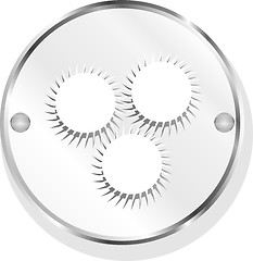 Image showing Empty white abstract circles on web button (icon) isolated on white