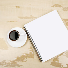 Image showing White cup and white page