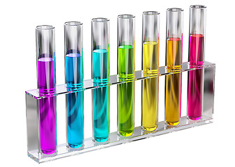 Image showing colored transparent solution in test tubes