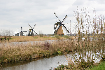 Image showing Dutch windmills