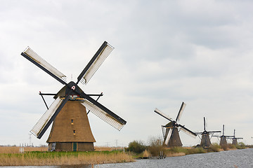 Image showing Dutch windmills