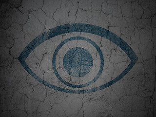 Image showing Security concept: Eye on grunge wall background