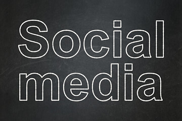 Image showing Social media concept: Social Media on chalkboard background