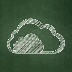 Image showing Cloud computing concept: Cloud on chalkboard background