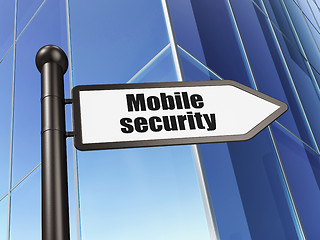 Image showing Security concept: sign Mobile Security on Building background