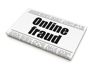 Image showing Safety concept: newspaper headline Online Fraud