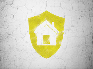 Image showing Business concept: Shield on wall background