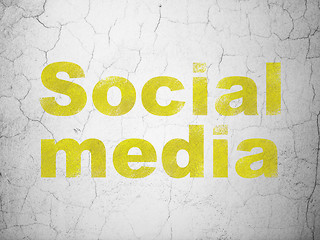 Image showing Social media concept: Social Media on wall background