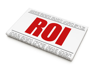 Image showing Finance concept: newspaper headline ROI