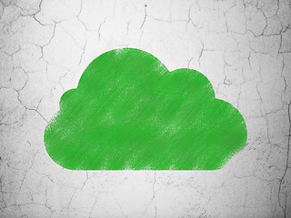 Image showing Cloud networking concept: Cloud on wall background