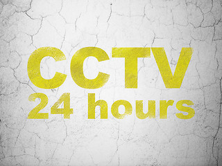 Image showing Privacy concept: CCTV 24 hours on wall background