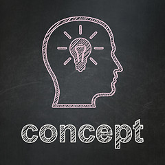 Image showing Advertising concept: Head With Lightbulb and Concept