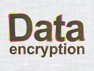 Image showing Safety concept: Data Encryption on fabric texture background
