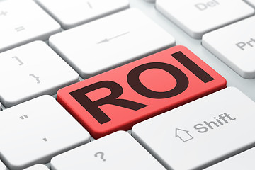 Image showing Business concept: ROI on computer keyboard background