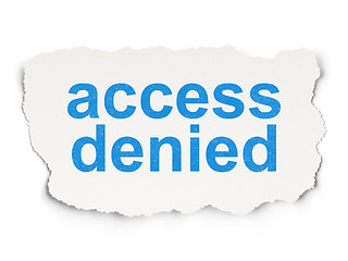 Image showing Safety concept: Access Denied on Paper background