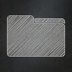 Image showing Finance concept: Folder on chalkboard background