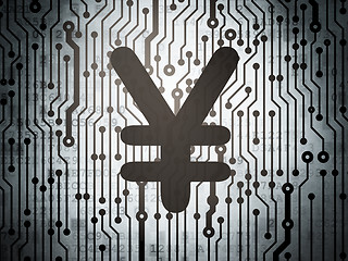 Image showing Currency concept: circuit board with Yen