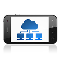 Image showing Cloud technology concept: Cloud Network on smartphone