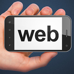 Image showing SEO web design concept: Web on smartphone