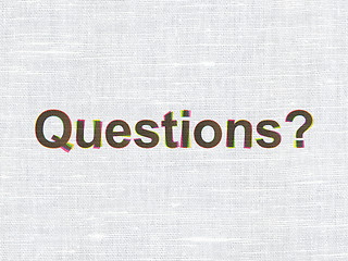 Image showing Education concept: Questions? on fabric texture background