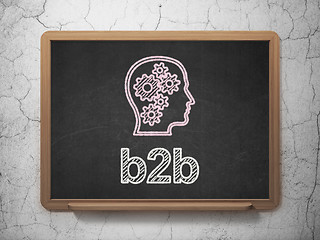 Image showing Finance concept: Head With Gears and B2b on chalkboard