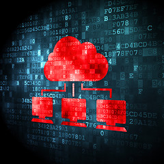 Image showing Cloud computing concept: Cloud Network on digital background