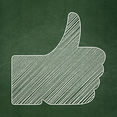 Image showing Social media concept: Thumb Up on chalkboard background