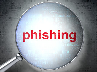 Image showing Protection concept: Phishing with optical glass