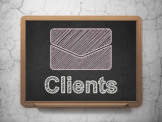 Image showing Business concept: Email and Clients on chalkboard background