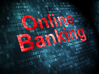 Image showing Business concept: Online Banking on digital background