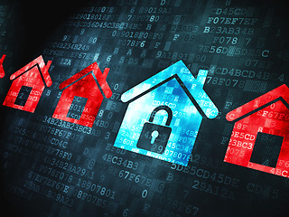 Image showing Privacy concept: Home on digital background