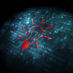 Image showing Finance concept: Light Bulb on digital background