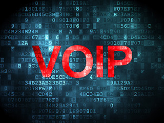 Image showing SEO web development concept: VOIP on digital background