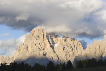 Image showing Langkofel at sunset