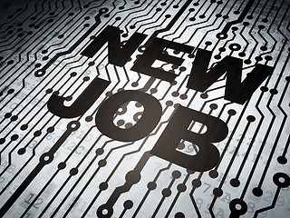 Image showing Business concept: circuit board with New Job