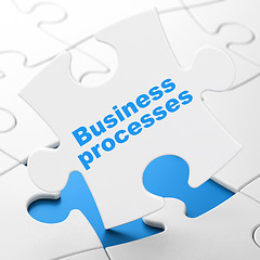 Image showing Business concept: Business Processes on puzzle background