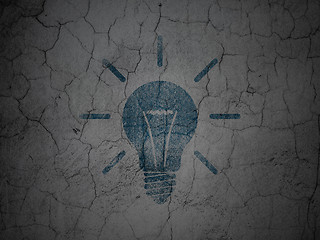 Image showing Finance concept: Light Bulb on grunge wall background