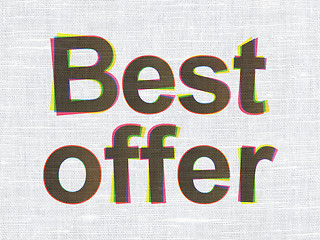 Image showing Finance concept: Best Offer on fabric texture background