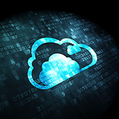 Image showing Cloud computing concept: Cloud on digital background