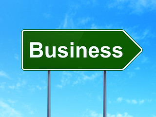 Image showing Finance concept: Business on road sign background