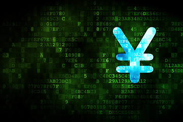 Image showing Currency concept: Yen on digital background