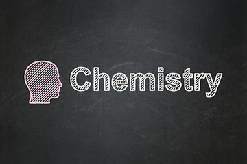 Image showing Education concept: Head and Chemistry on chalkboard background