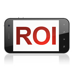 Image showing Finance concept: ROI on smartphone
