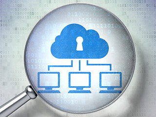 Image showing Cloud computing concept:  Cloud Network with optical glass