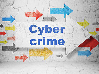 Image showing Security concept: arrow with Cyber Crime on grunge wall