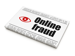 Image showing Safety concept: newspaper with Online Fraud and Eye
