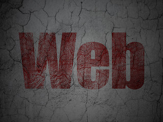 Image showing Web design concept: Web on grunge wall background