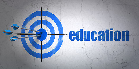 Image showing Target and Education on wall background