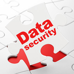 Image showing Safety concept: Data Security on puzzle background